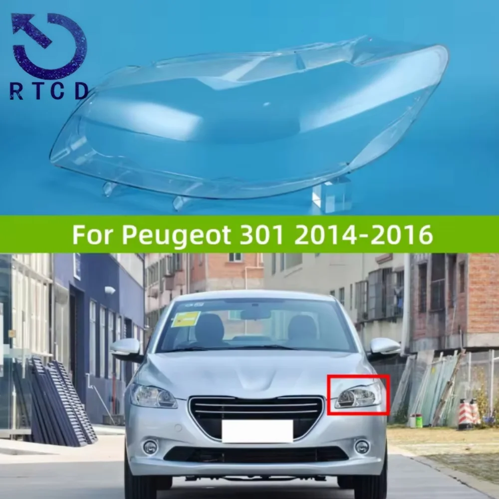 Tulipas de faro transparentes Peugeot 301 2013-2016 OEM 9801854680