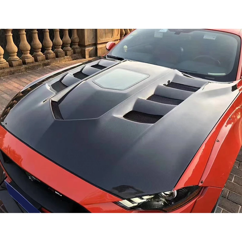 Capó de fibra de carbono GTSS con toma de aire para Ford Mustang - imagen 4