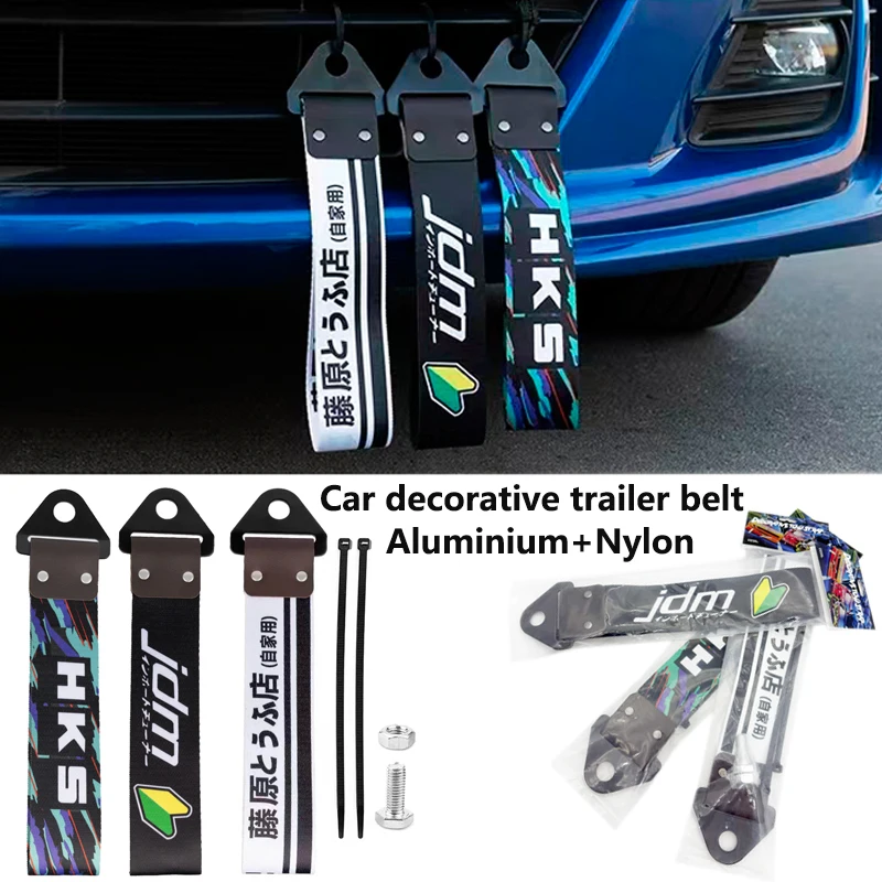 Cinta de remolque JDM universal con ganchos de aluminio para coche