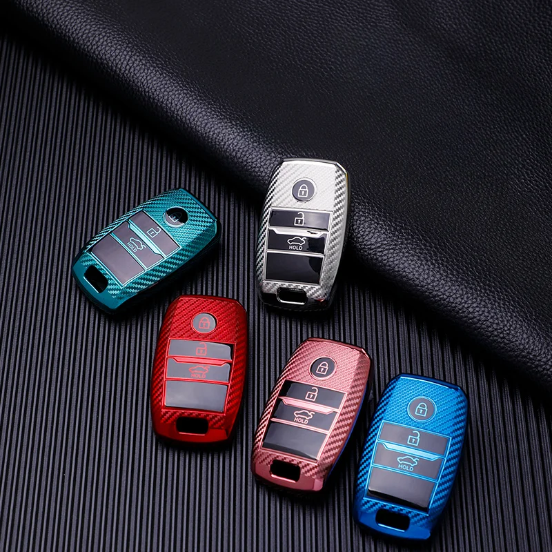 Funda de llave Kia TPU efecto carbono – Rio, Sportage y Ceed