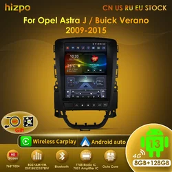 Hizpo Radio 2 DIN vertical con GPS y CarPlay para Opel Astra J