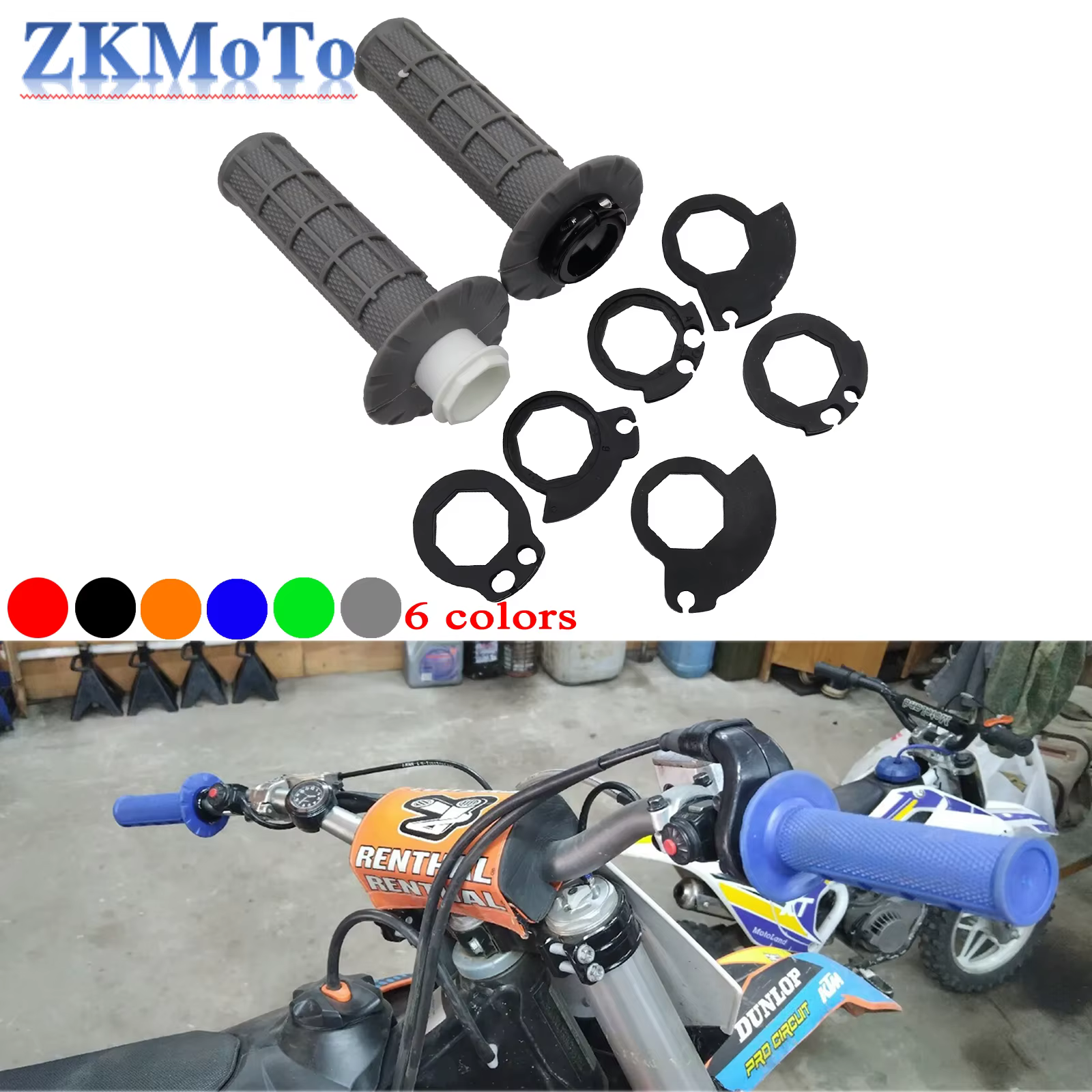 Puños de motocross de 22 mm con tubo de acelerador universal