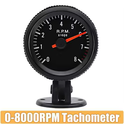 Tacómetro LED 52mm 0-8000 RPM negro para 1-8 cilindros gasolina