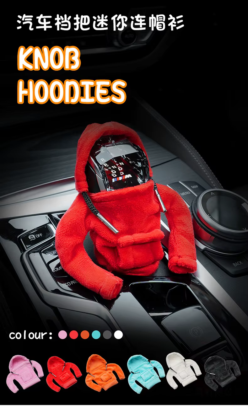 Sudadera con capucha decorativa para pomo de cambio de coche