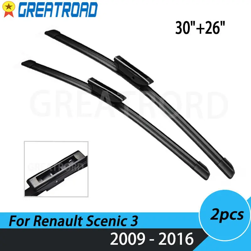 Limpiaparabrisas LHD limpiaparabrisas delantero para Renault Scenic 3 2009 - 2016 GRAND Scenic 3 parabrisas ventana delantera 30 "+ 26"