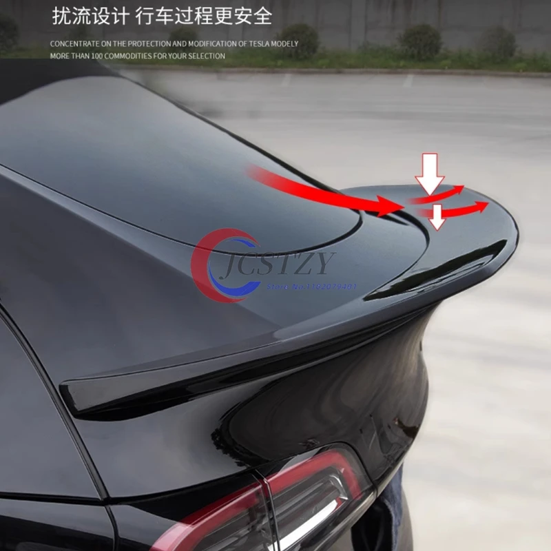 Alerón trasero de maletero para Tesla Model Y, acabado carbono