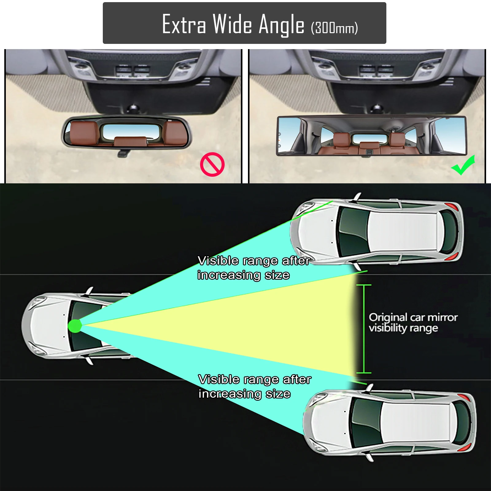 Espejo retrovisor interior para bebé, panorámico y antideslumbrante - imagen 3