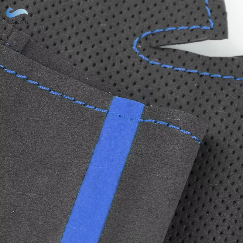 Funda para volante de cuero ante trenzado cosido a mano Toyota Prius - imagen 4