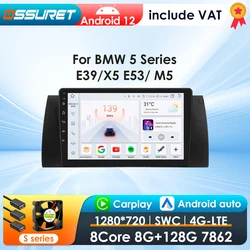 Radio GPS Android 13 CarPlay 4G 2DIN para BMW E39 y E53