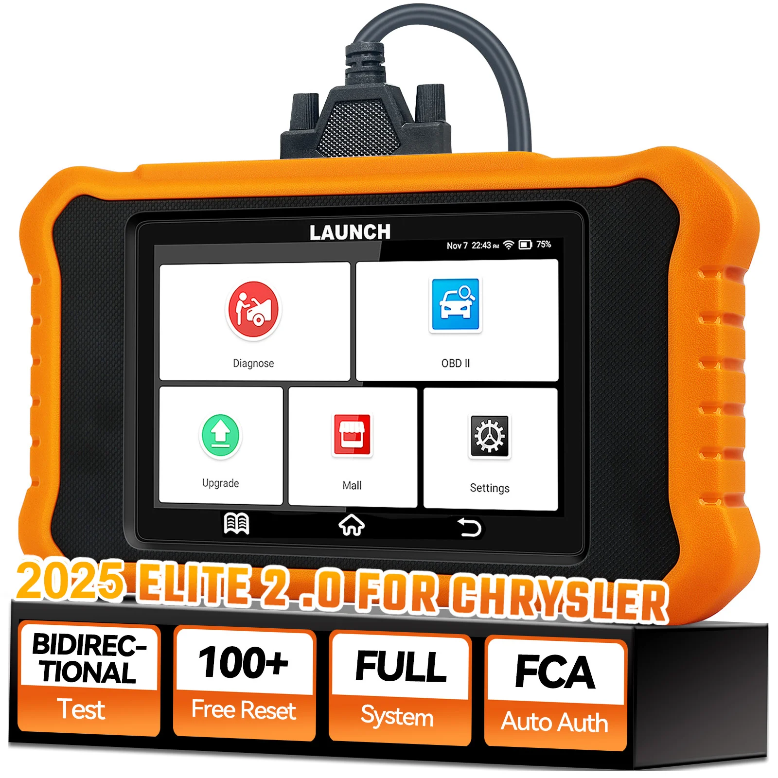 Escáner OBD2 LAUNCH X431 Creader Elite FCA para Chrysler Dodge Jeep