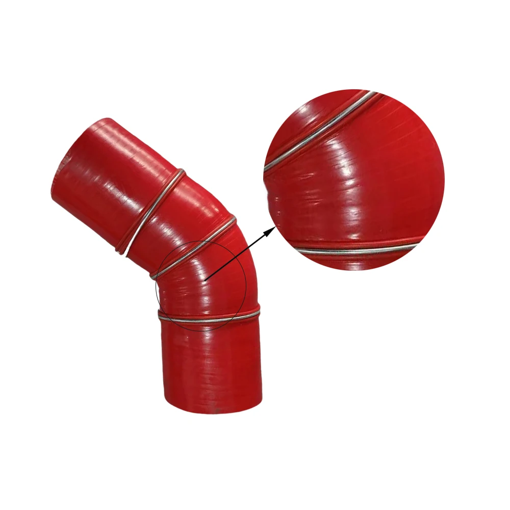 Manguito de silicona para turbo 45° rojo de alta presión - imagen 5