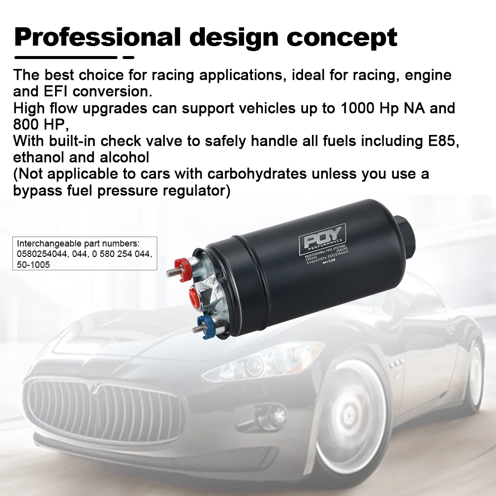 Bomba combustible externa EFI 380 LPH – alta presión 1000HP compatible E85 - imagen 3