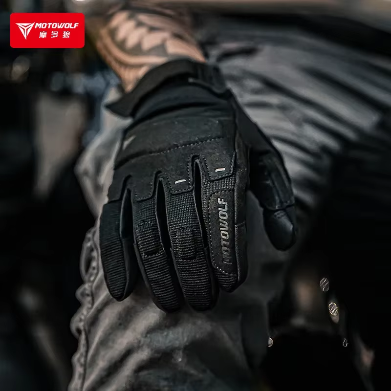 Guantes de moto retro con protección, cómodos y transpirables