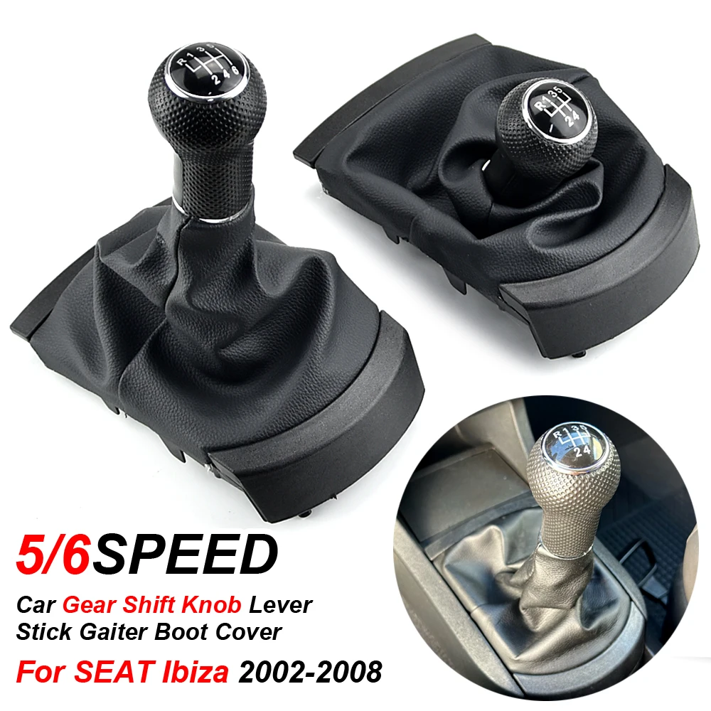 Pomo de cuero con funda antipolvo para SEAT Ibiza 2002-2008