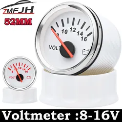 Voltímetro AD universal de 52 mm impermeable, retroiluminado en rojo