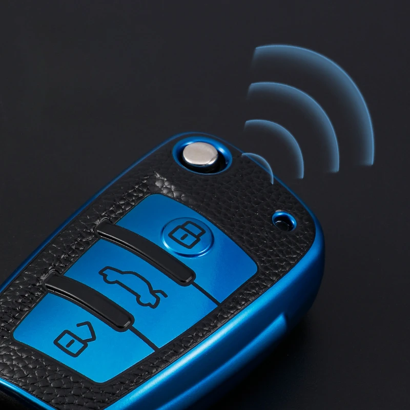 Funda cuir TPU llave pliable Audi A3 A4 A6 TT Q3 Q7 - imagen 3