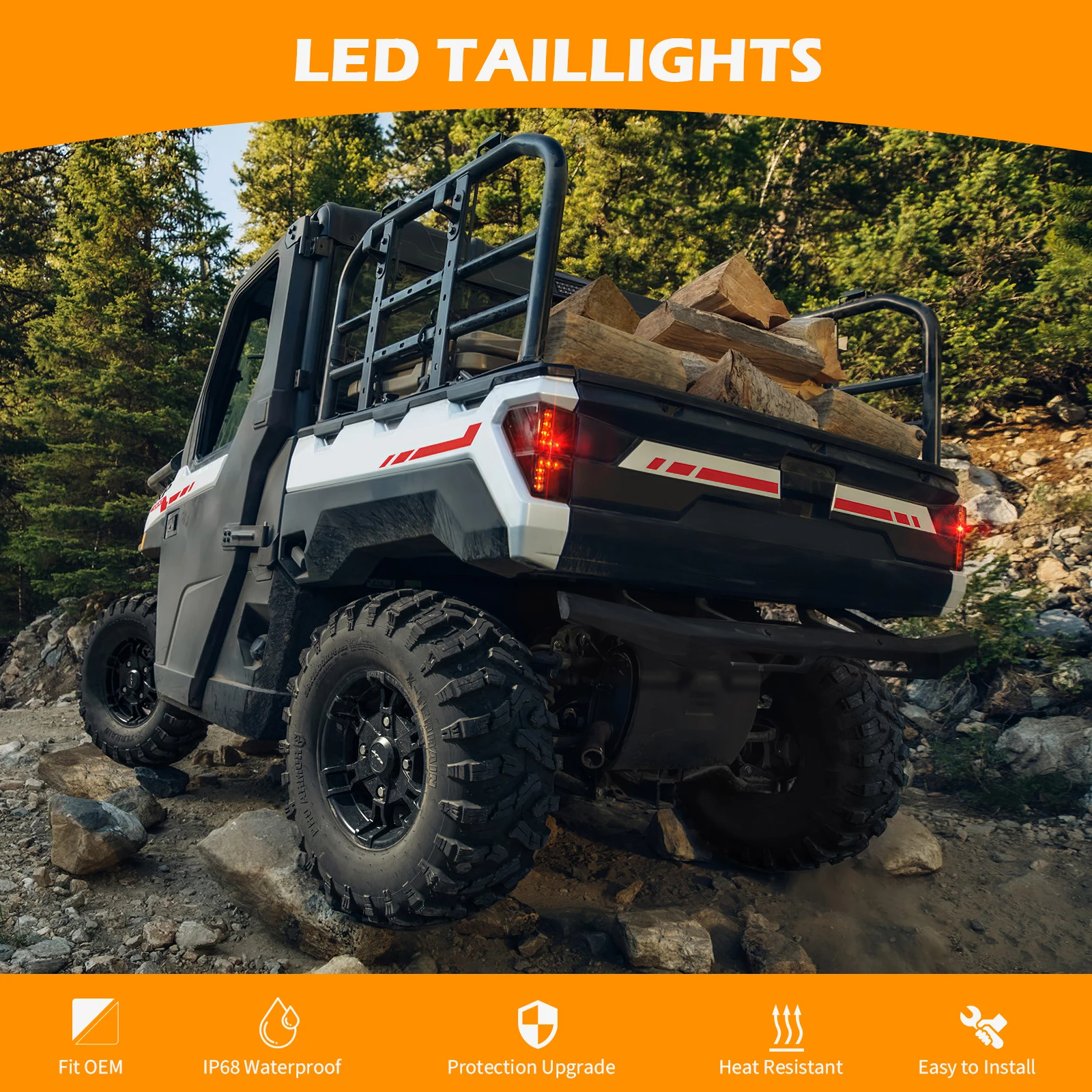 Pilotos traseros LED Polaris Ranger Crew XP 1000 stop e intermitente - imagen 2