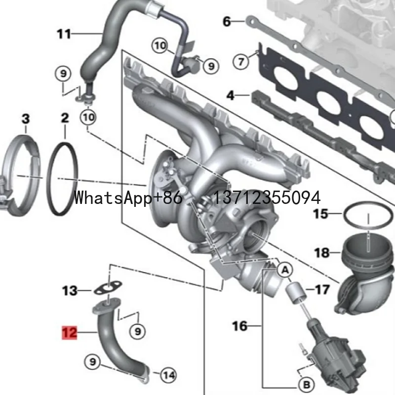 BMW tubo retorno aceite turbo 11427617535 – X1 F20/F30/F48 - imagen 2