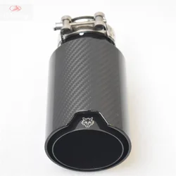 Tubo de escape universal acero inoxidable fibra de carbono silenciador