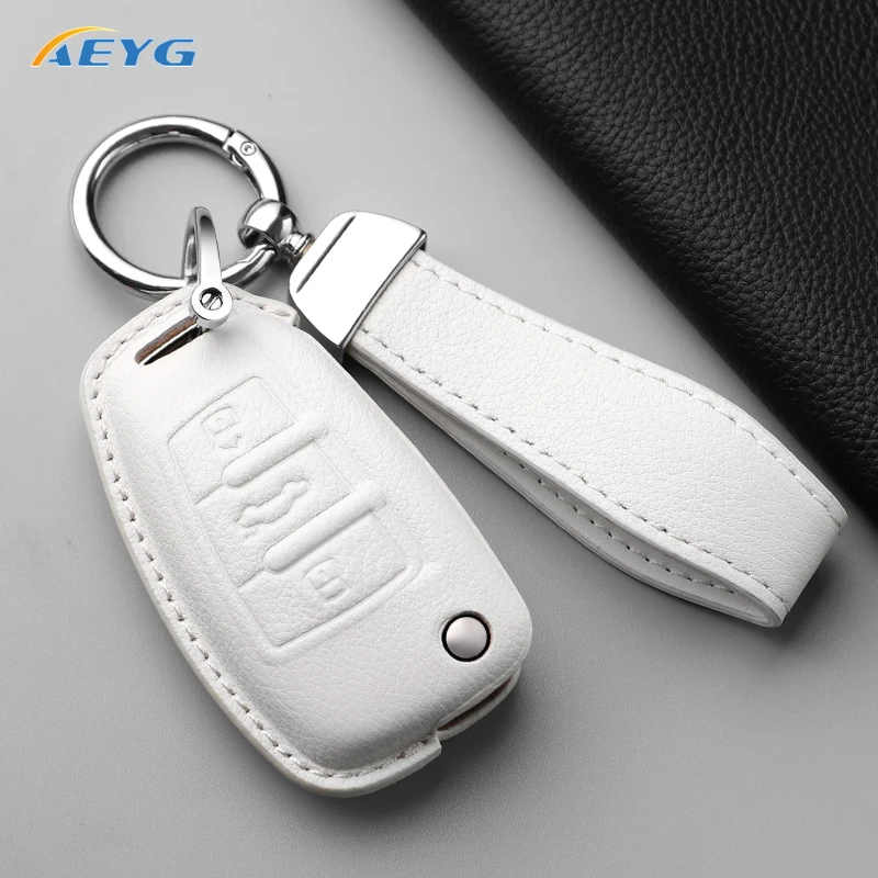 Funda carcasa de cuero para llave Audi A3 A4 A6 Q3 Q5 TT con mando - imagen 5