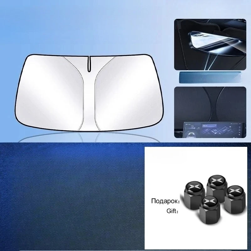 Para Xpeng G6 2023 2024, parasol para parabrisas de coche, bloques, Reflector de rayos UV, cubierta protectora para visera de ventana de coche, Parasol plegable, 1 pieza - imagen 3