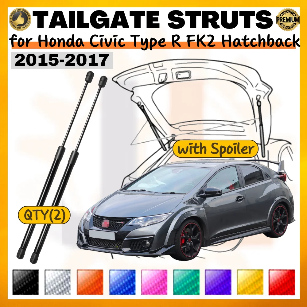 Puntales de maletero para Honda Civic Type R FK2 2015-2017