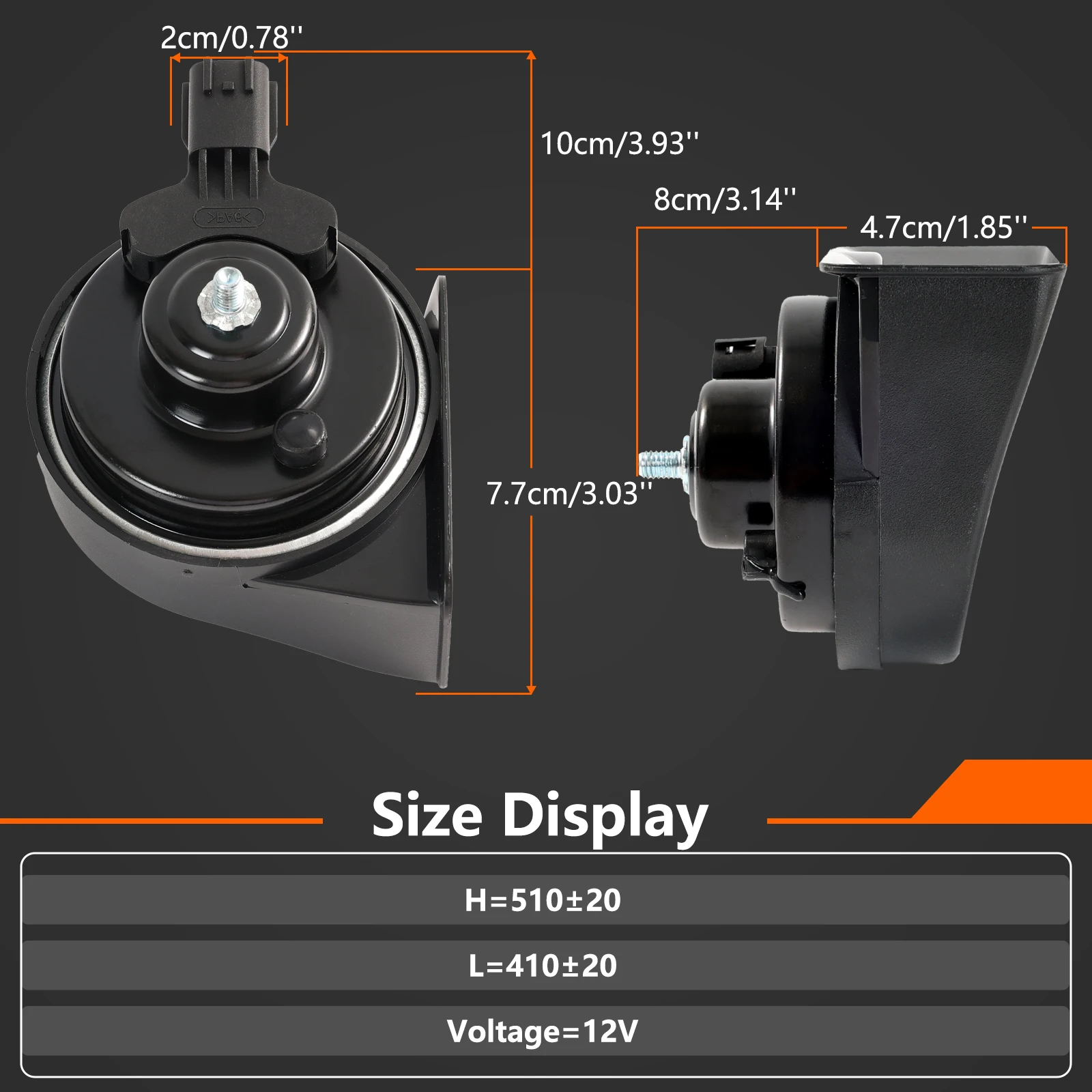 Bocina de caracol doble 12V tono alto y bajo – Hyundai Accent Tucson - imagen 2