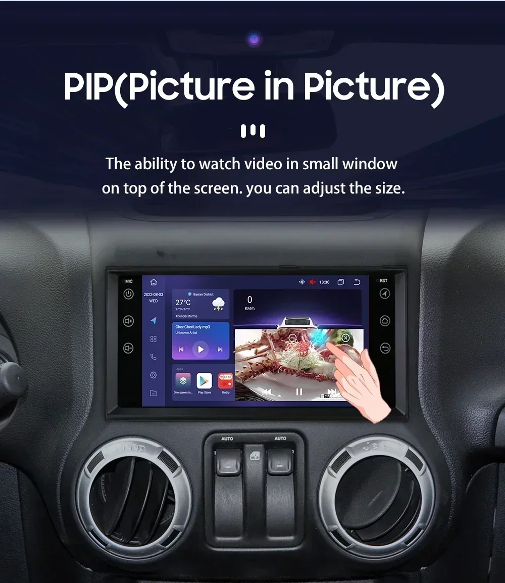 Autoradio Android Hizpo 7″ Jeep Cherokee Wrangler 4G Carplay - imagen 5