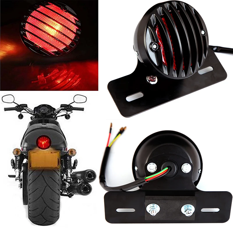Piloto trasero de freno para moto Bobber, Chopper y Harley-Davidson