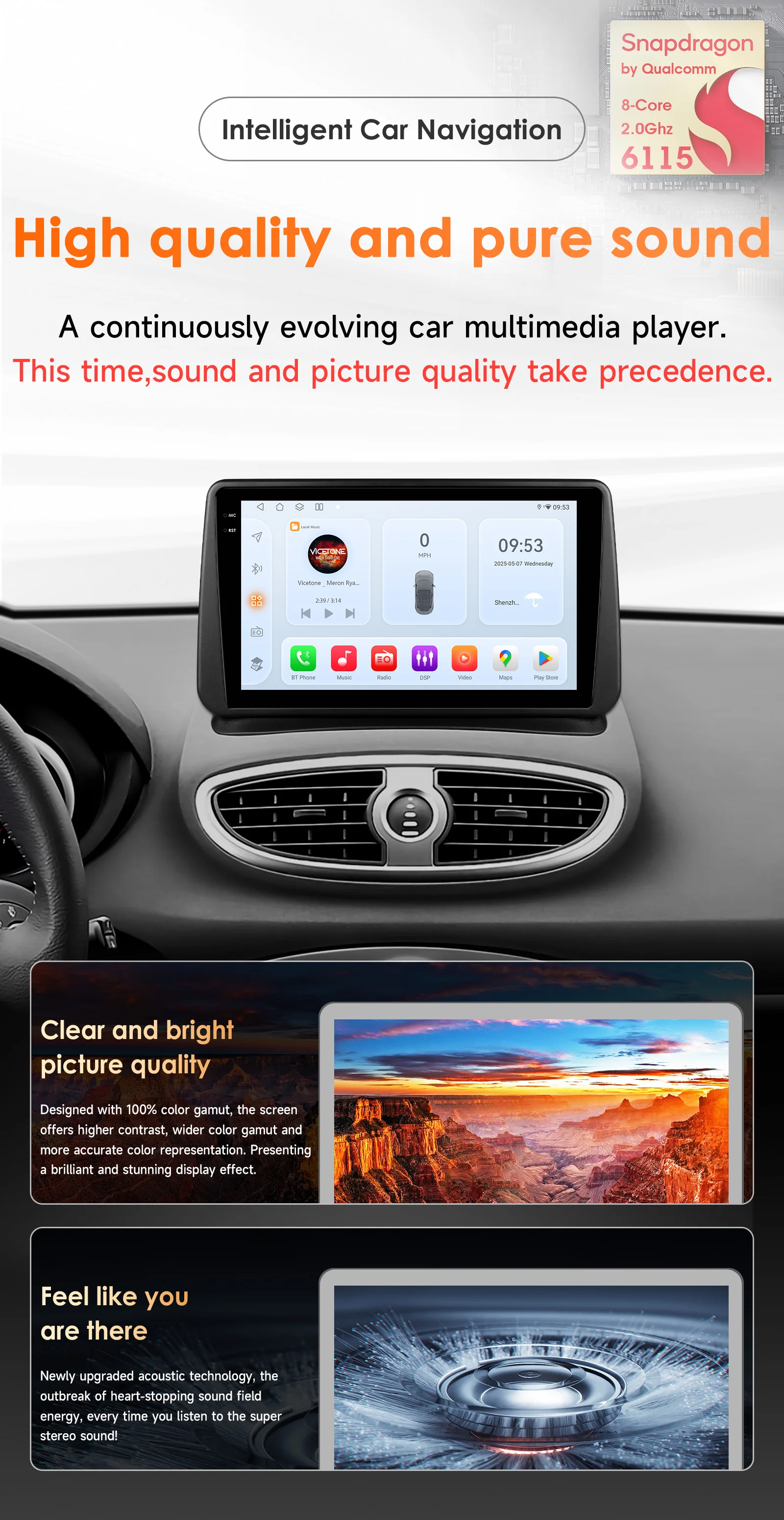 Pantalla multimedia y navegación GPS del autoradio para Renault Clio 3
