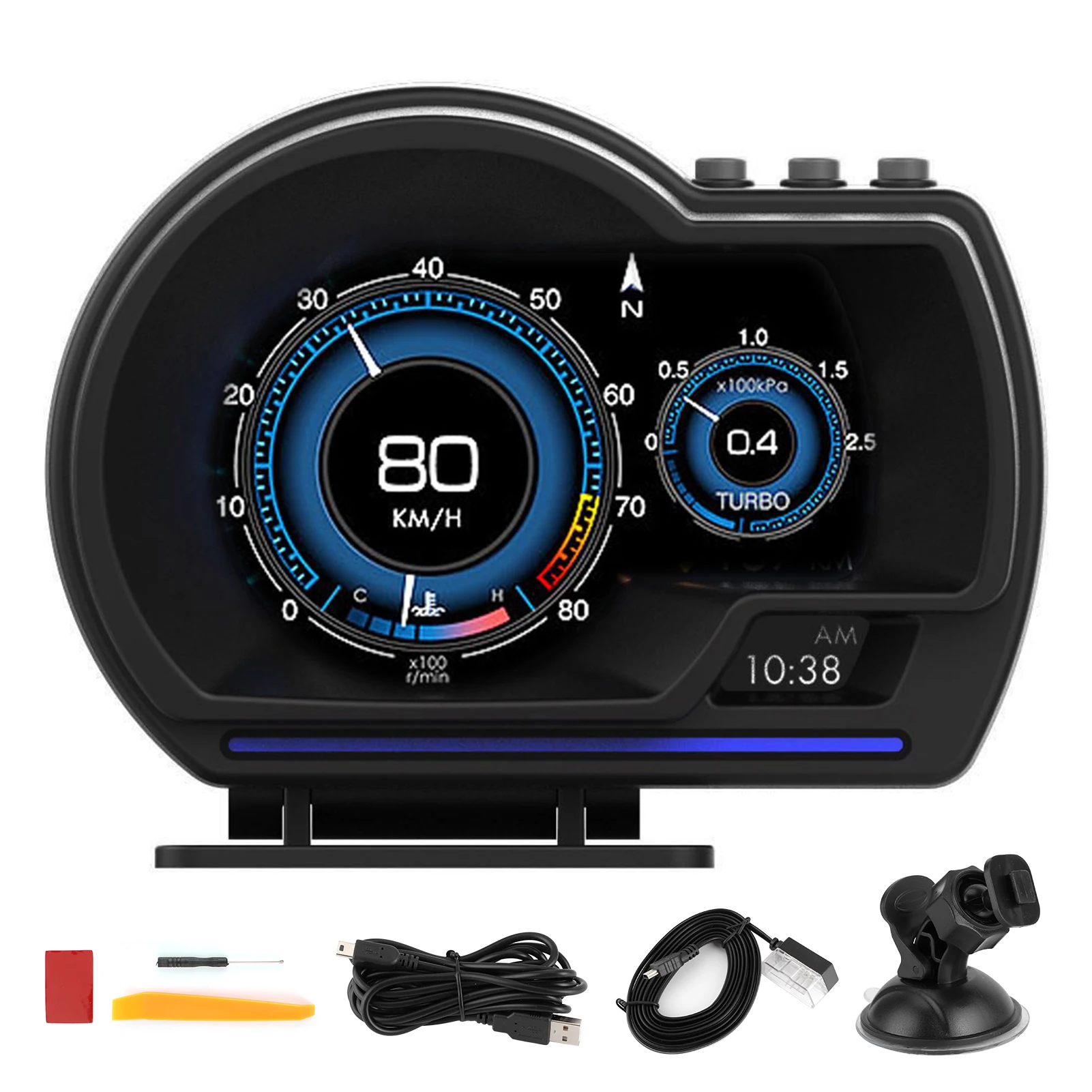 Pantalla HUD OBD2 con GPS advertencia de velocidad coche y camión - imagen 2