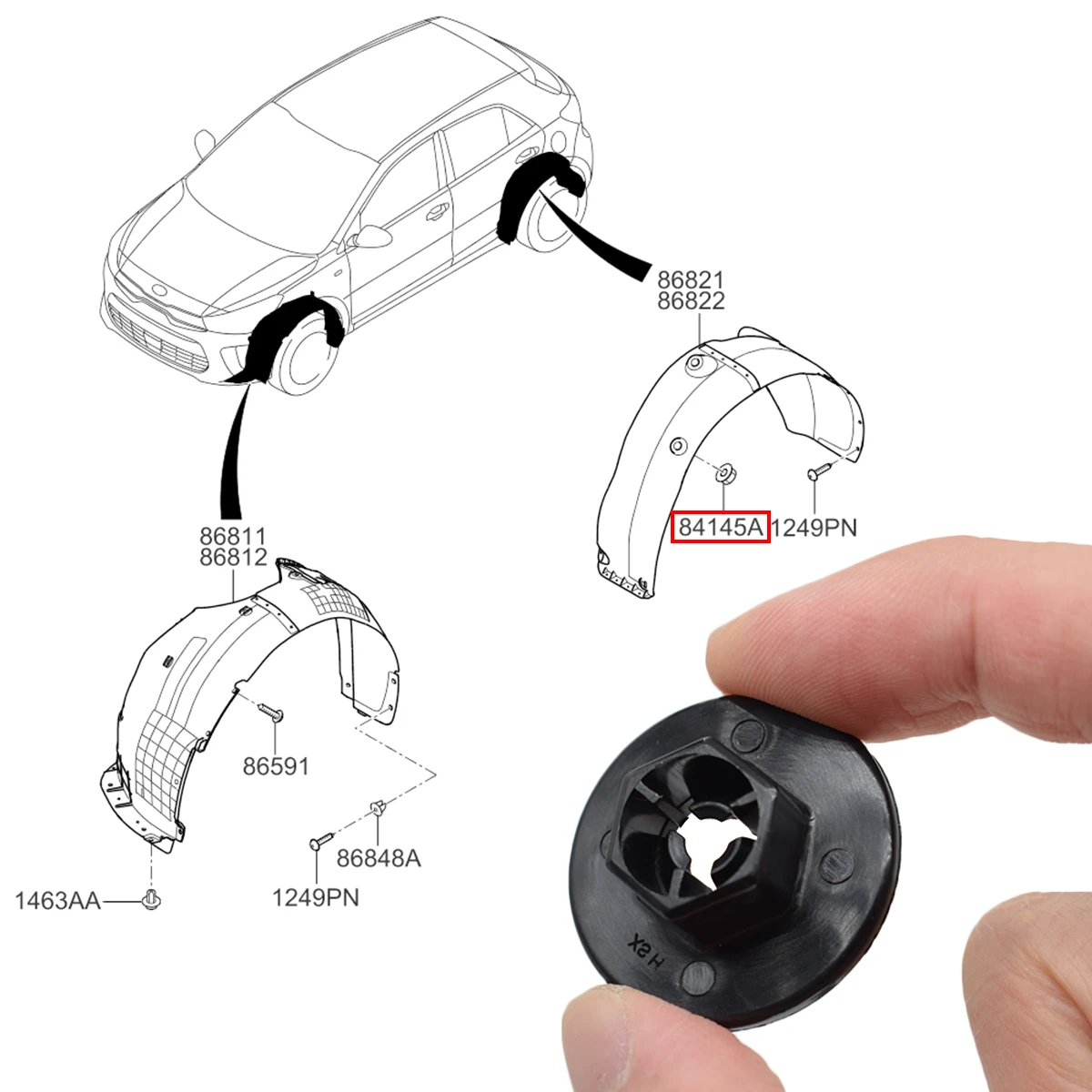 20 piezas revestimiento de Panel de guardabarros de coche, tuerca de guardabarros con Clip fijo para KIA K5 Borrego Sorento Forte IX35 Sportage K2 Hyundai Sante Fe Tucson - imagen 3