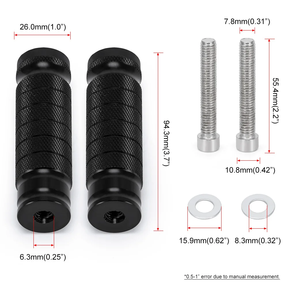 Reposapiés trasero CNC para motocicleta, reposapiés Universal, pedales de soporte para HONDA, Suzuki, Kawasaki, Yamaha - imagen 3