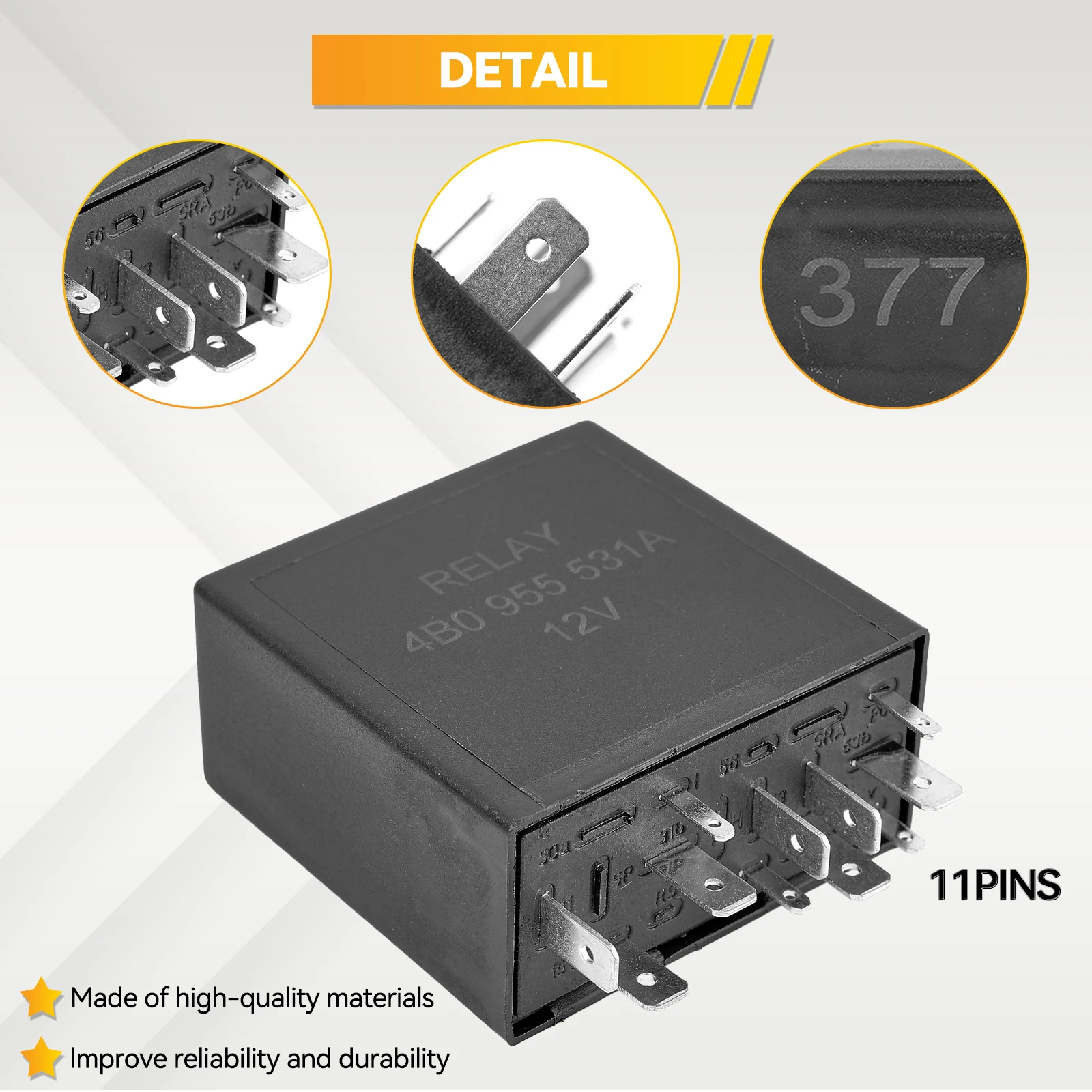 Relé motor limpiaparabrisas 4B0955531A para VW Golf 4 y Audi A4 - imagen 4