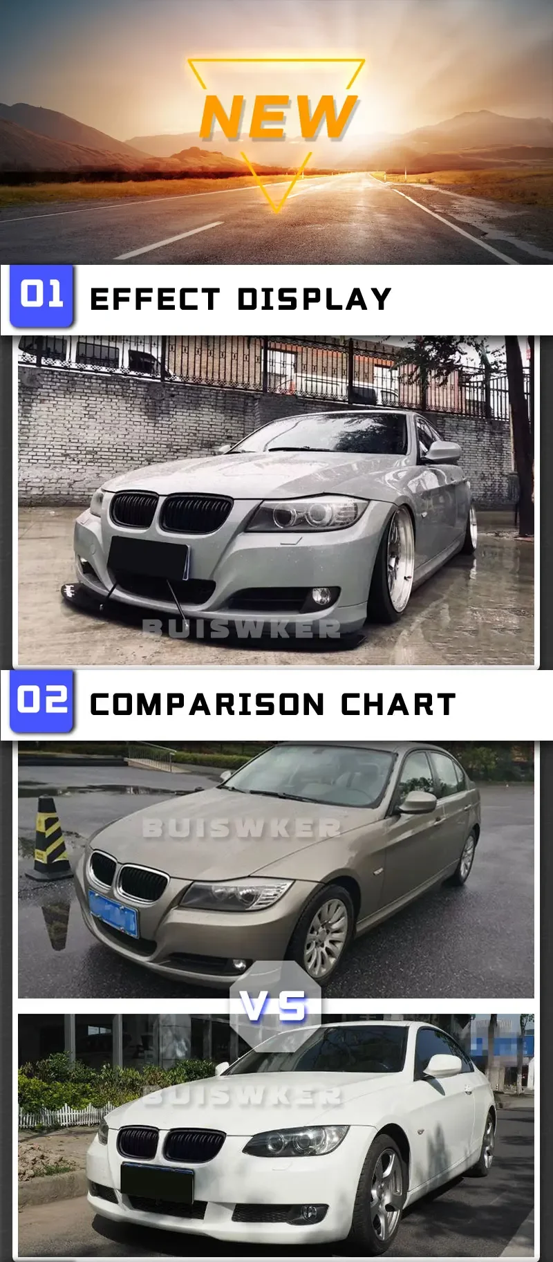 Rejilla de riñón frontal para BMW Serie 3 E90 E91 LCi