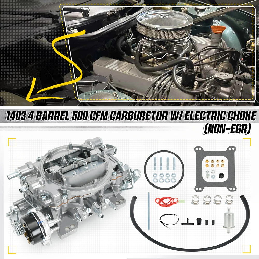 Carburador marino 500 CFM compatible con Edelbrock 1407 Performer - imagen 5