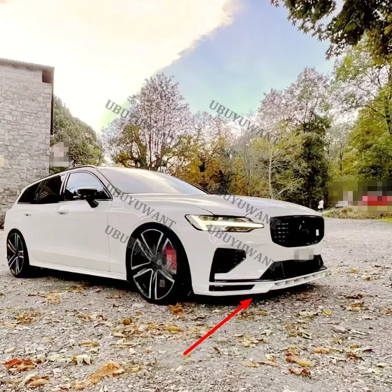 Protector de parachoques delantero para coche Volvo, accesorio de PU sin pintar, para modelos S60, V60, solo para estilo deportivo, 3 piezas, 2020-2025 - imagen 2