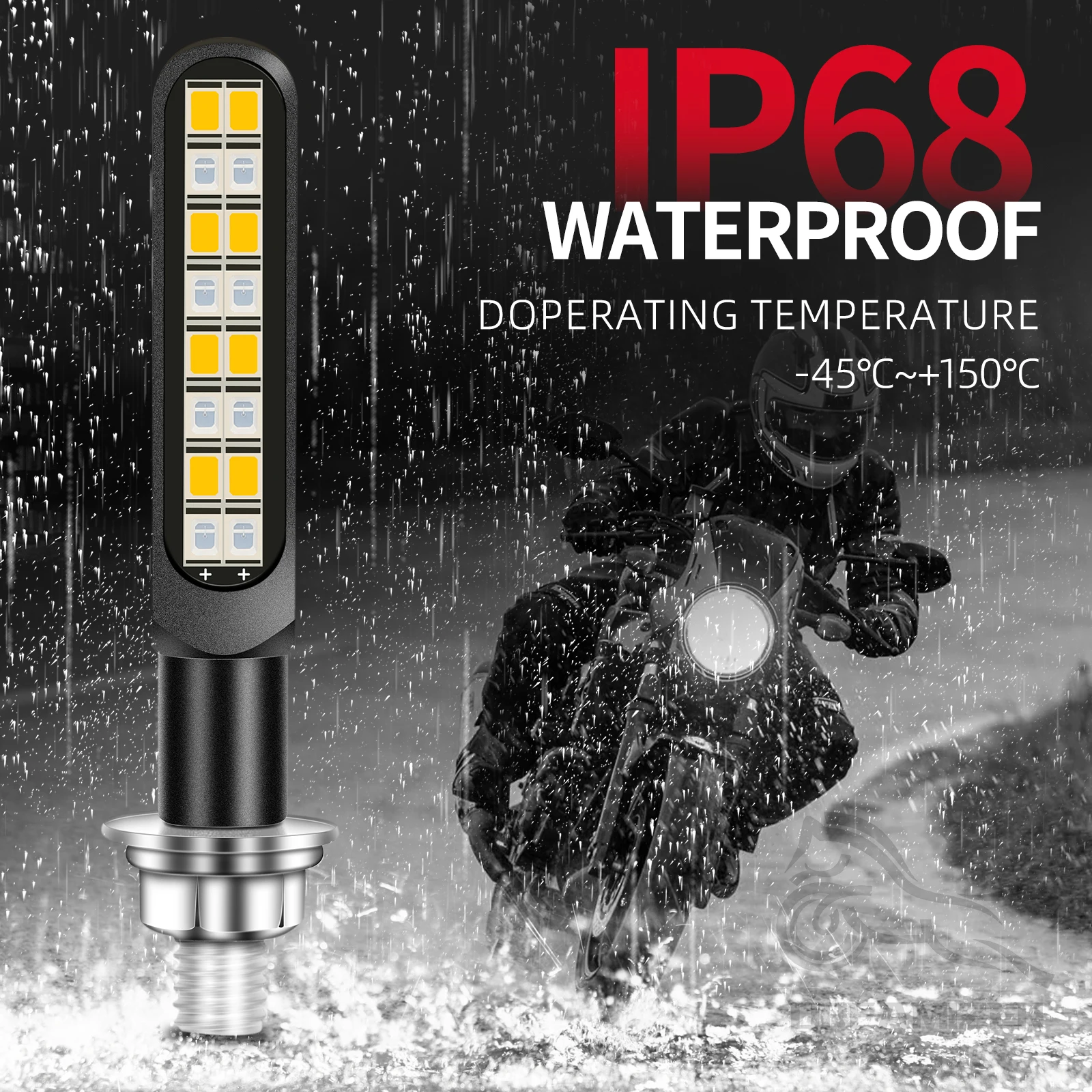 Intermitentes LED Moto 12V – Direccionales Amarillas Universales Universal Kit - imagen 3
