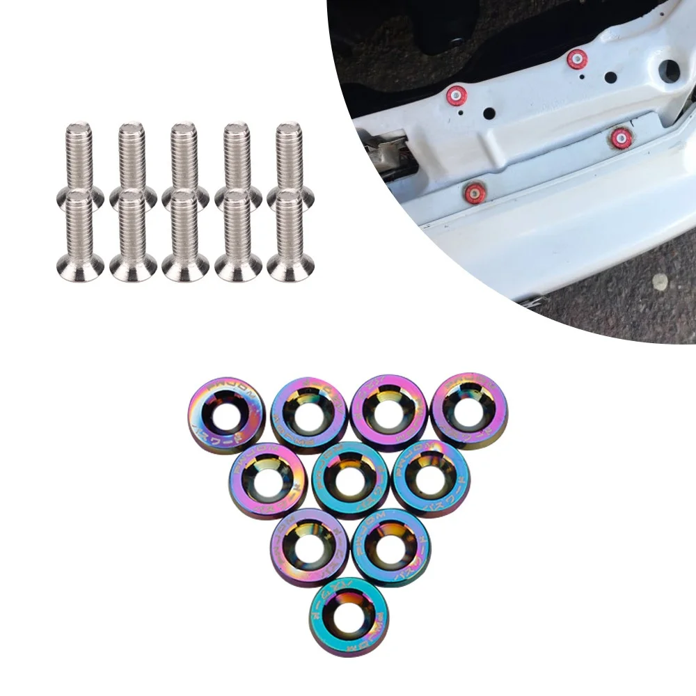 Tornillos M6 de aluminio con arandelas cóncavas JDM para coche - imagen 3