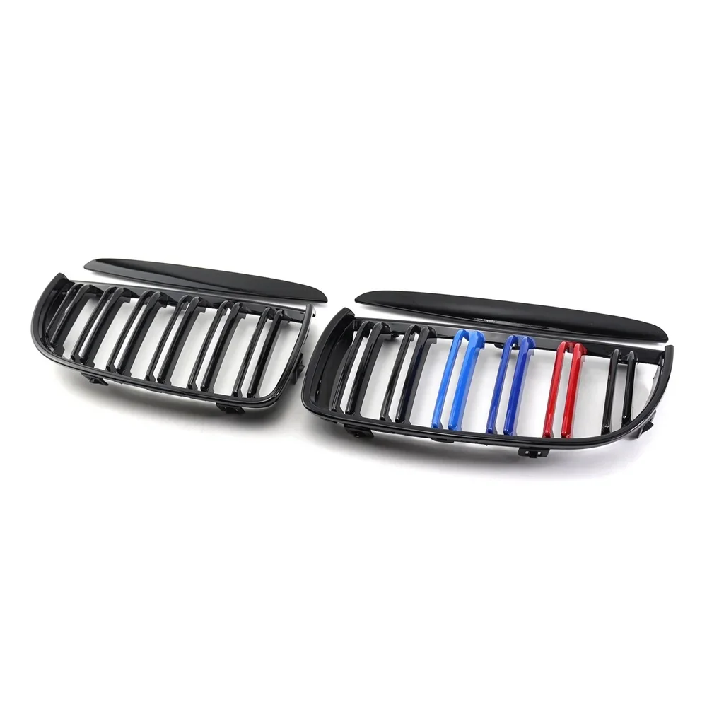 Parrilla doble riñón negro brillo para BMW Serie 3 E90 2005-2007 - imagen 2