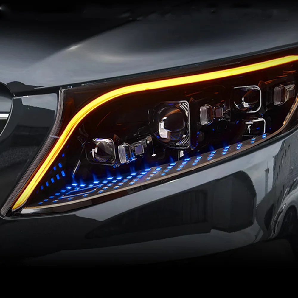 Faro delantero de coche para Benz Vito W447 V260 V300 2016-2024, actualización de alta calidad, estilo Clase S, accesorios de herramientas de lente de faro dinámico - imagen 2