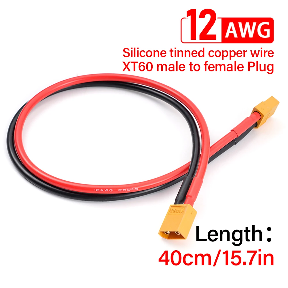 Cable XT60 12AWG silicona macho hembra para coche y RV - imagen 2