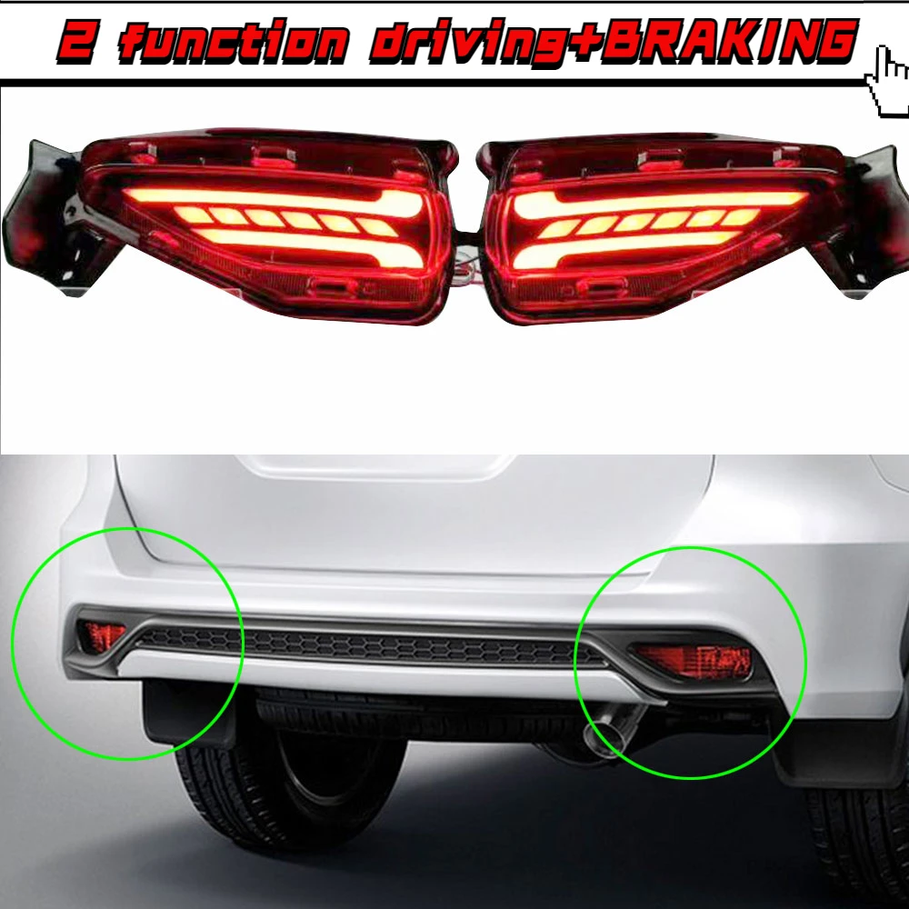 Reflector LED trasero con antiniebla y freno para Toyota Fortuner SW4