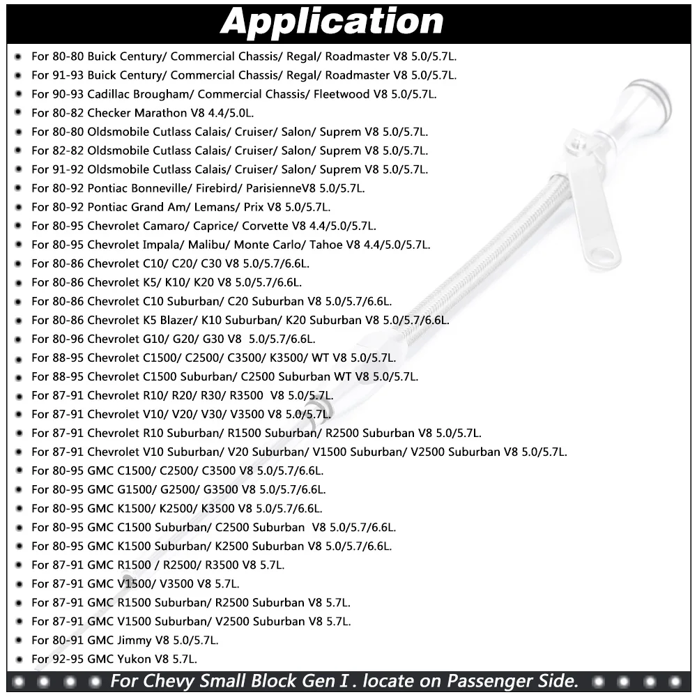 Tubo guía varilla aceite PQY-GJ006 para Chevy SBC 267-400 - imagen 2