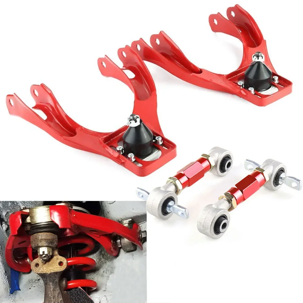 Brazos de suspensión ajustables rojos para Honda Civic