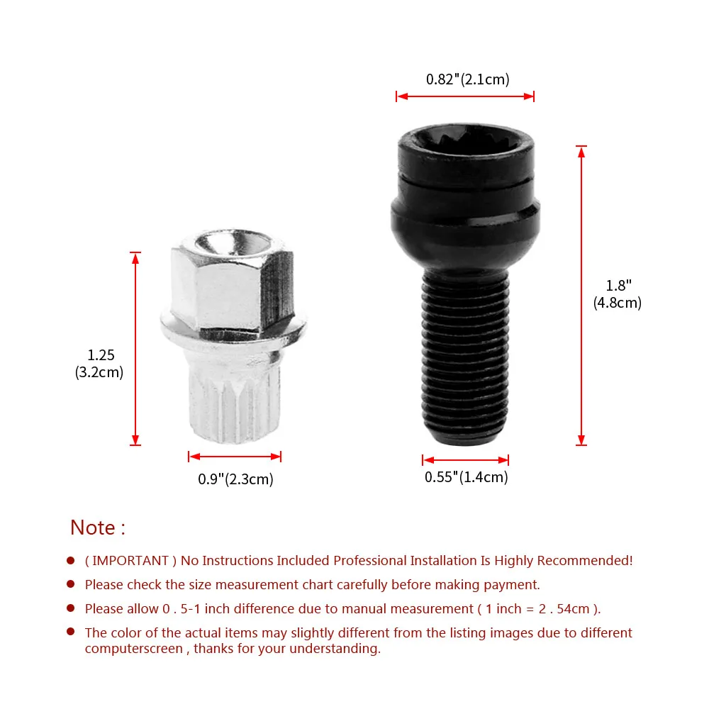 Tornillos antirrobo de rueda M14 x 1,5 para VW Golf y Audi A4 - imagen 5