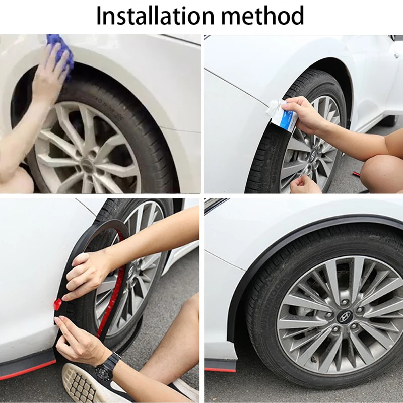 Guardabarros Universal para rueda de coche, expansor de ala, cejas, tiras anticolisión, cubierta protectora de labios, 1,5 m - imagen 3