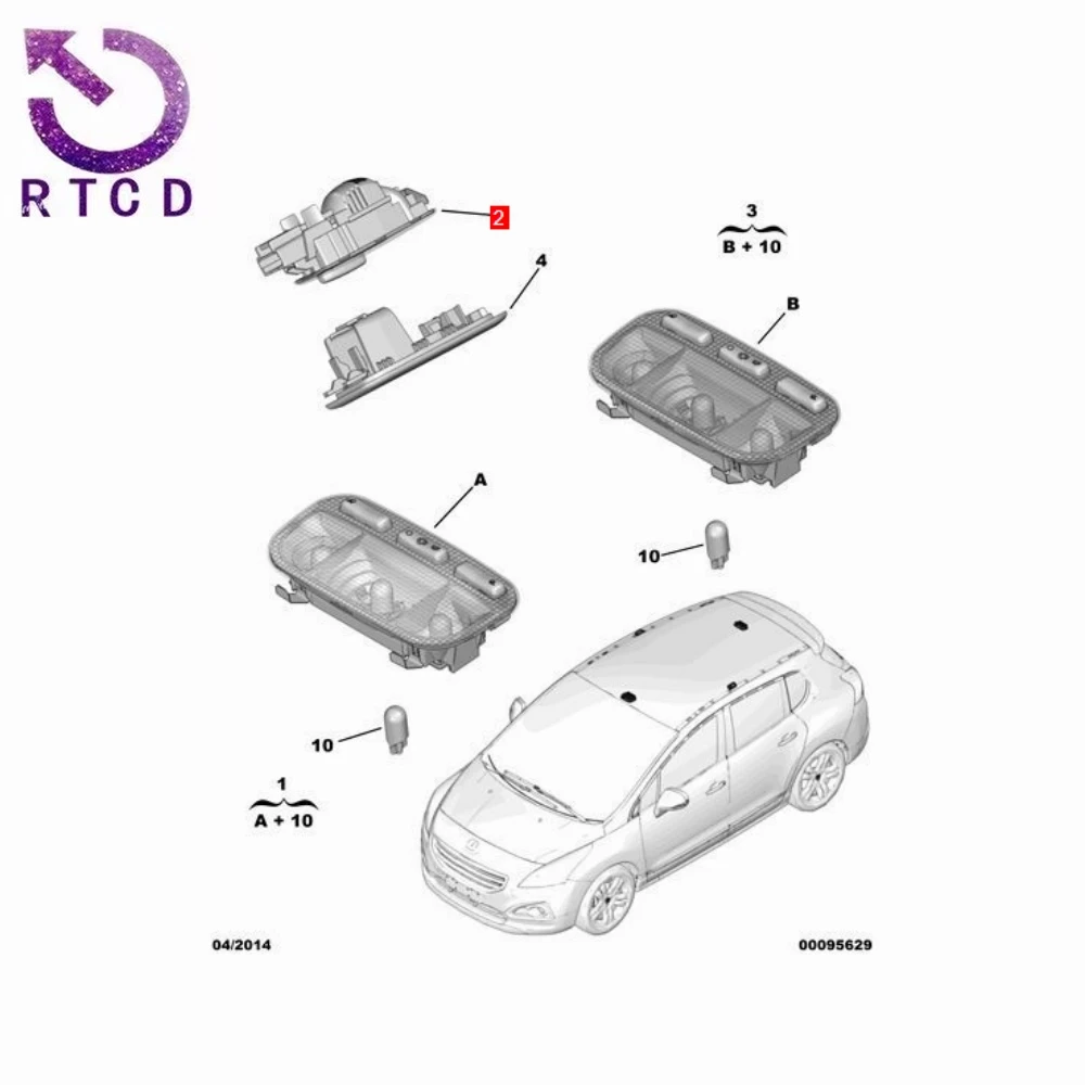 6362P0 Luz de techo para Peugeot 3008 307 308 407 SW - imagen 4