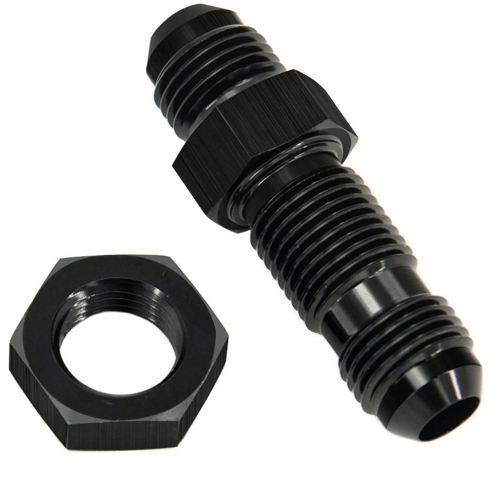 0 grados 90 grados AN6 AN8 AN10 mamparo adaptador de unión de ajuste acampanado 6AN 8AN 10AN accesorio para Tab Rr Wirewall aluminio negro