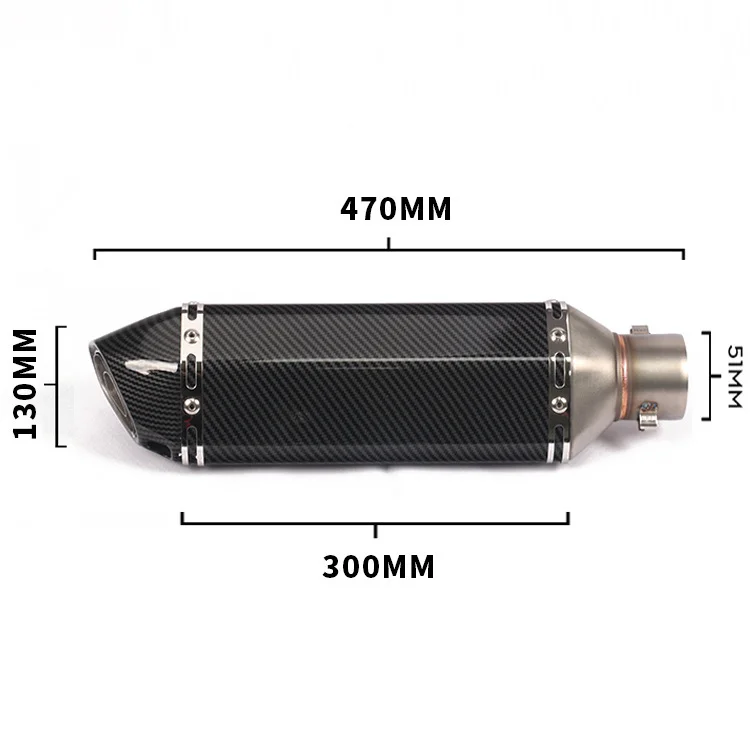 Silenciador escape universal moto 38-51mm inox - imagen 2